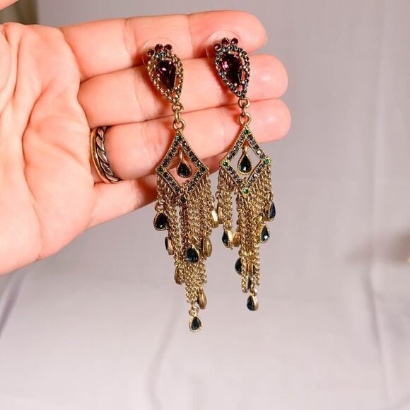 Nicole Miller Designer Jeweled Earrings – Elegant Statement, Never Worn - Picture 4 of 5